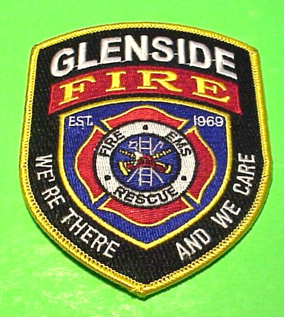 GLENSIDE  ILLINOIS  EST. 1969  IL  4 3/8"  FIRE DEPT  PATCH  FREE SHIPPING!!!