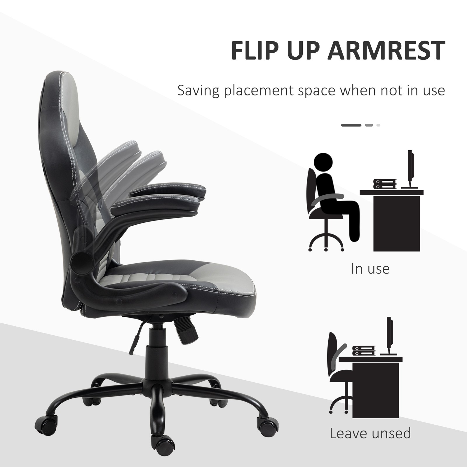 Ergonomic Racing Gamer Seat with Breathable Sponge Padded Seat and Armrest