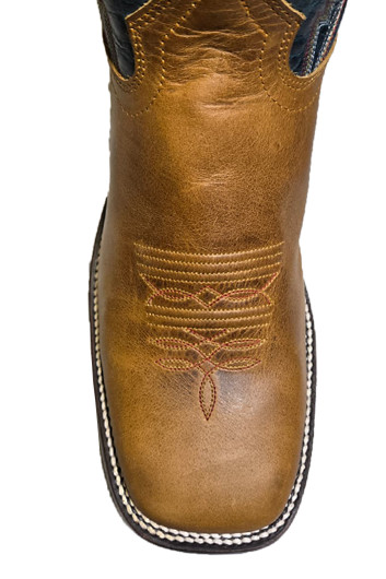 Hondo Boots 4014 Honey Crazy Horse 16″ Navy Volcano Top Toe 12