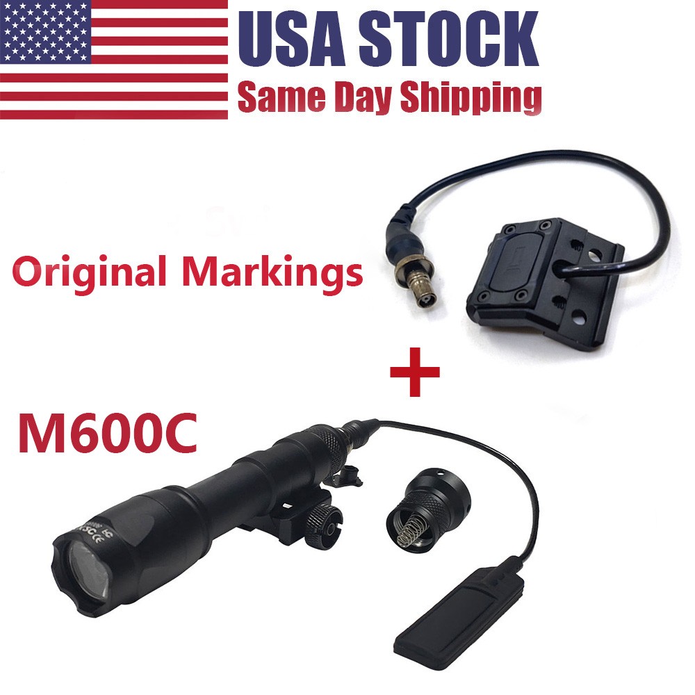 Tactical M600C Weapon Light LED Flashlight Set + Remote Button Light Switch US