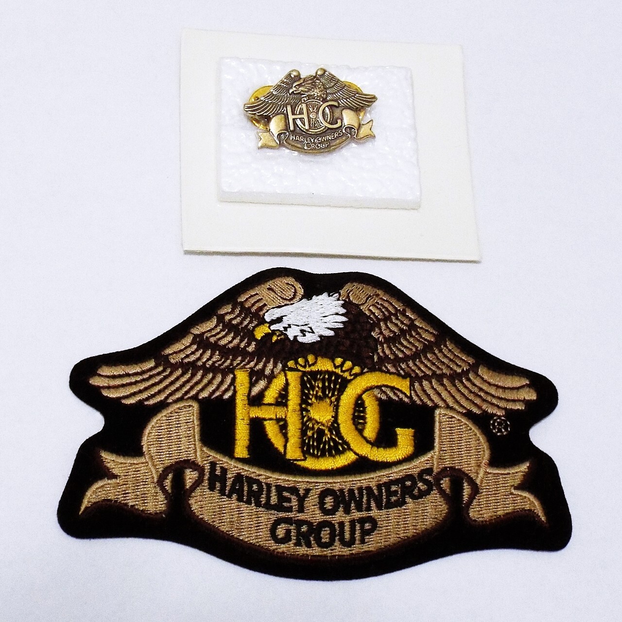 ( 2 pc ) HARLEY DAVIDSON PATCH & MATCHING PIN OWNERS GROUP HOG