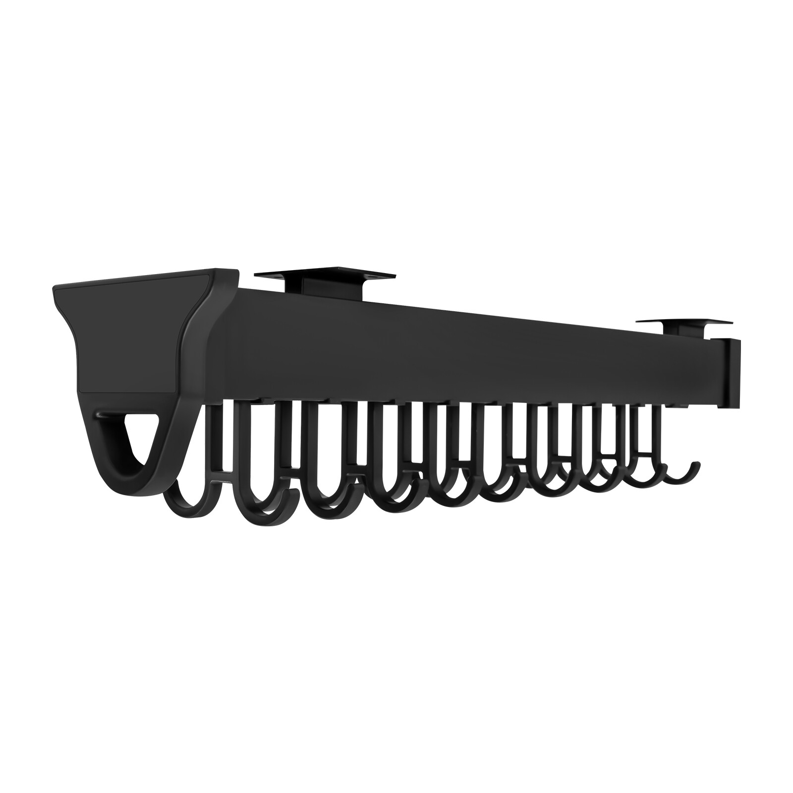 Pull-out Storage Rack Multifunctional Kitchen Organizer Hanging Pot Rack Black