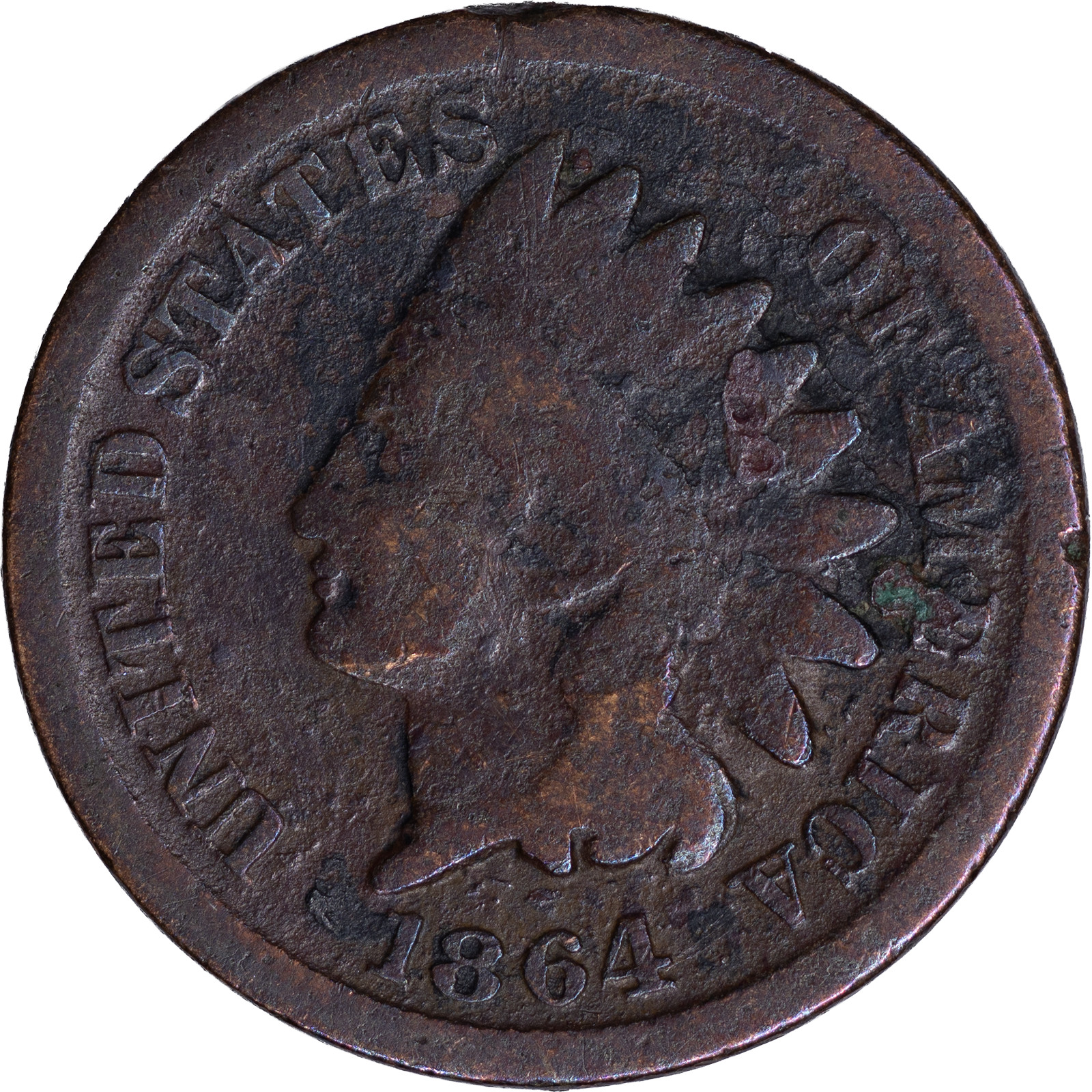 1864 Indian Head Cent ~ Good Details