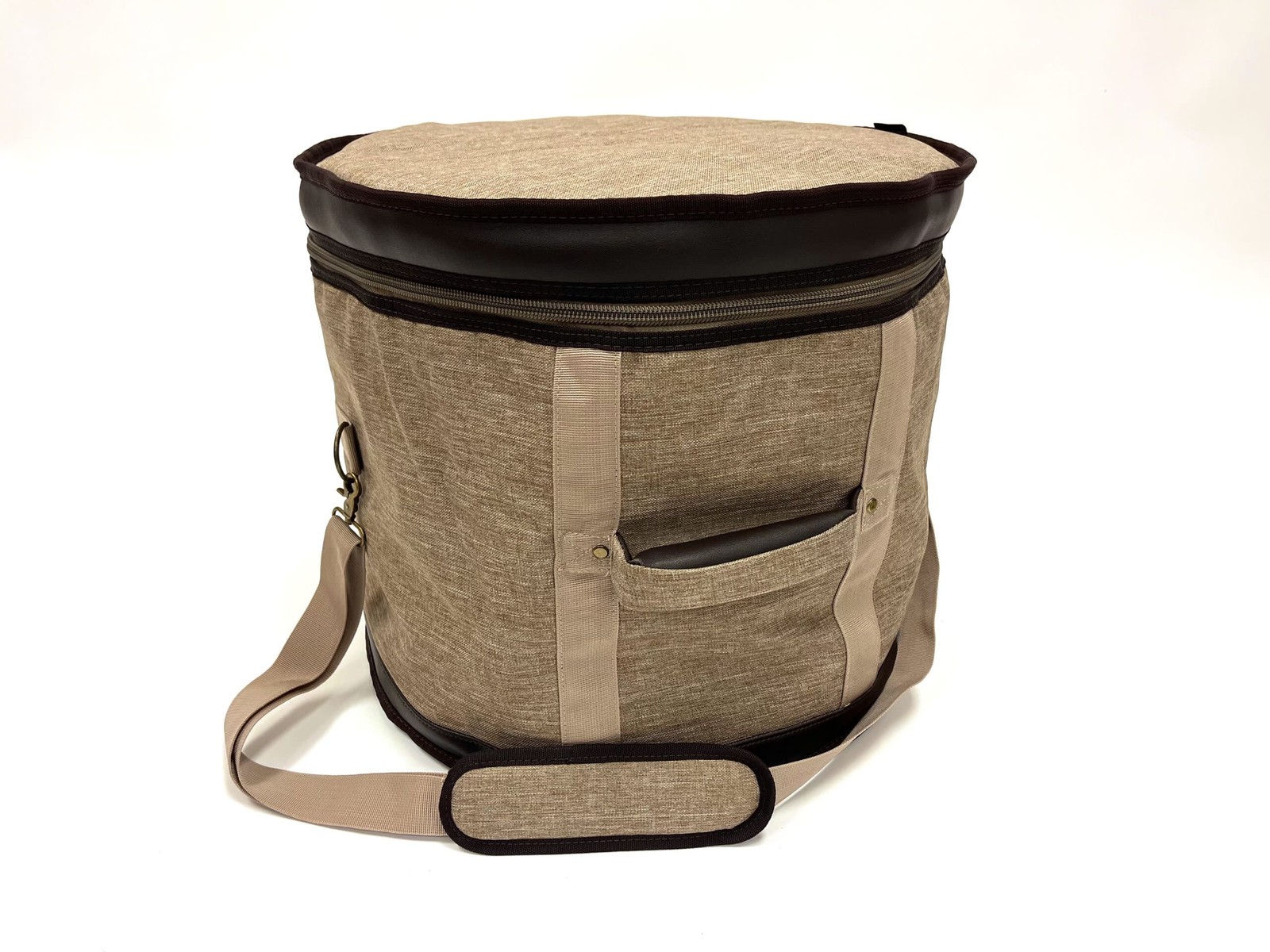 Barton GSP Premium Bass Drum/Floor Tom Drum Bag, 18" x 16", Tawny Brown Oxford