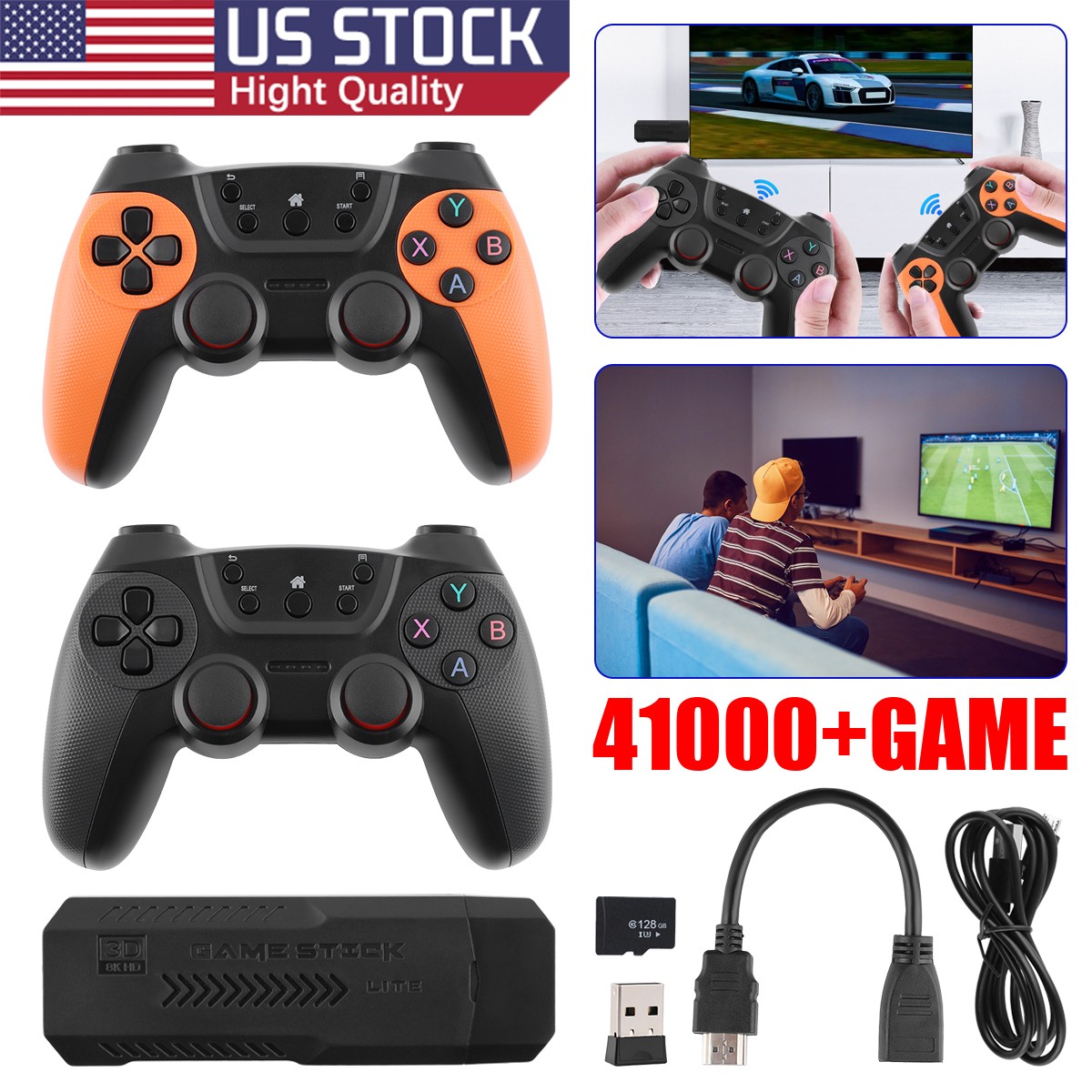 X2 Pro 4K Game Stick 35,000+ Games 256GB Dual Wireless Controllers Retro Console