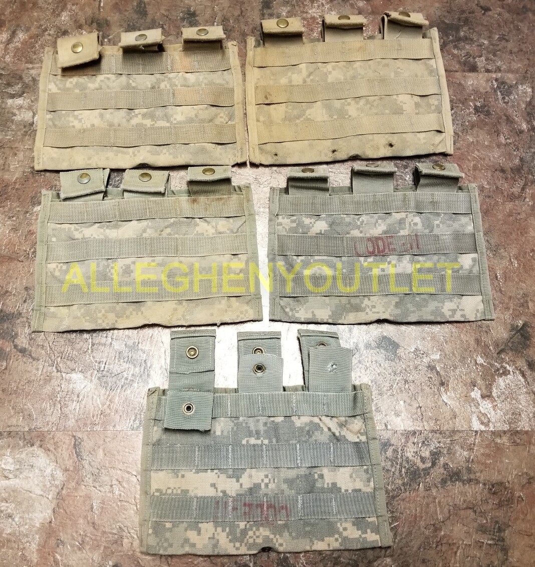 5 Pk - US Military Triple 3 Mag Magazine Pouch MOLLE ACU 3 X 30 ROUND Shingle FC