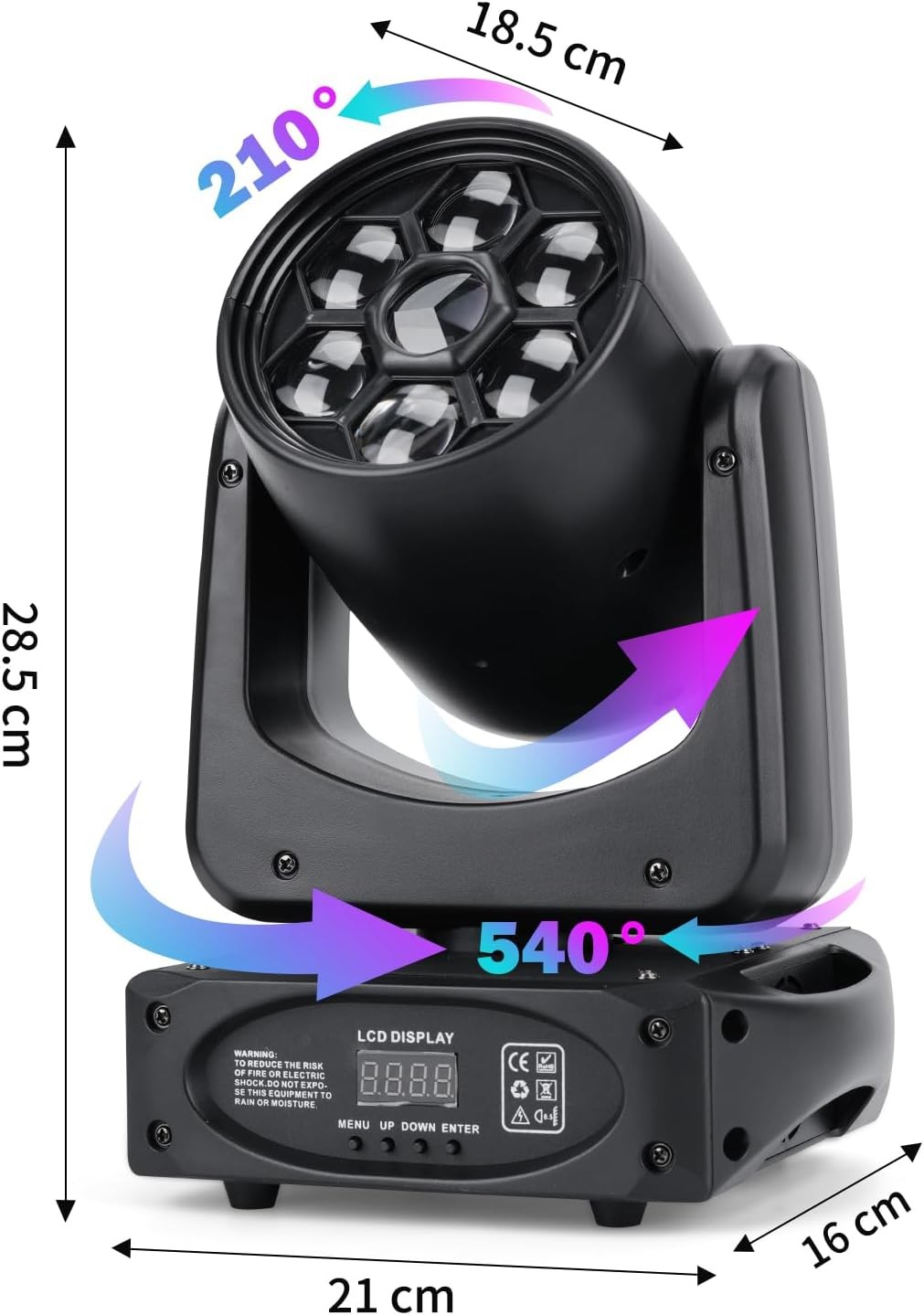 150W LED Stage Light Bee-Eyes 3 Prism Moving Head DJ Lighting 8 Gobos *6582E2B