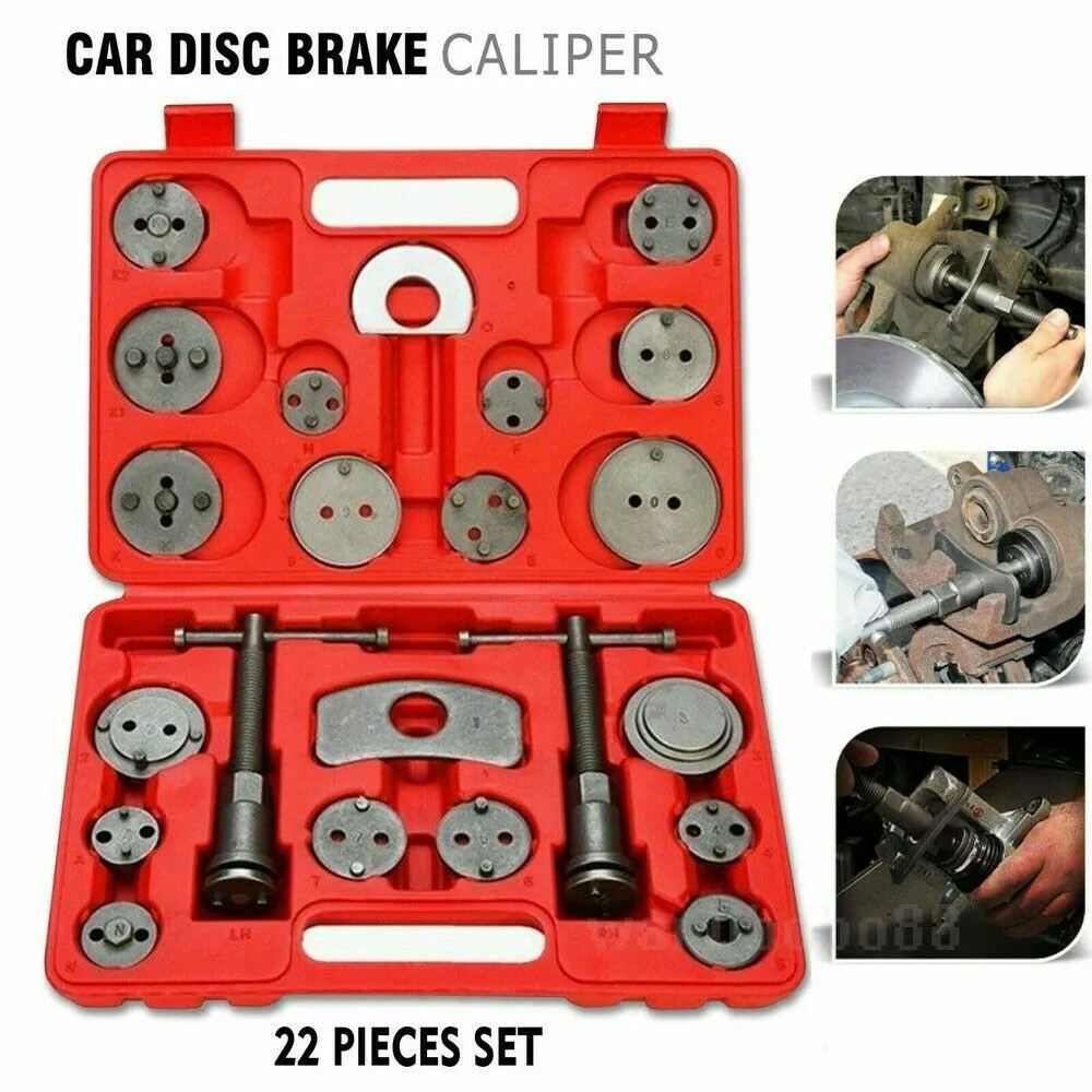 Universal Car Disc Brake Caliper Piston Rewind Wind Back Tool Kit 22 Pieces Sets