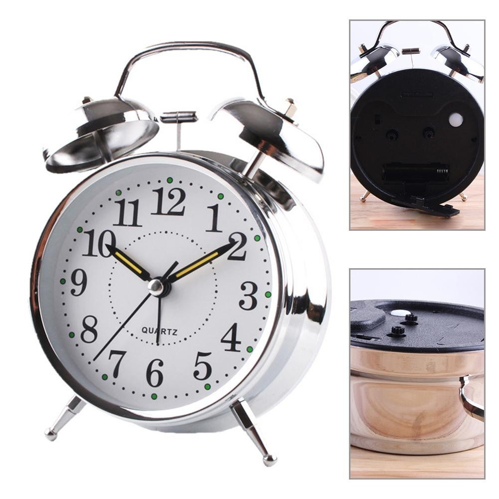 Bedside for TRADITIONAL Classic Double Bell Alarm Clock Chrome