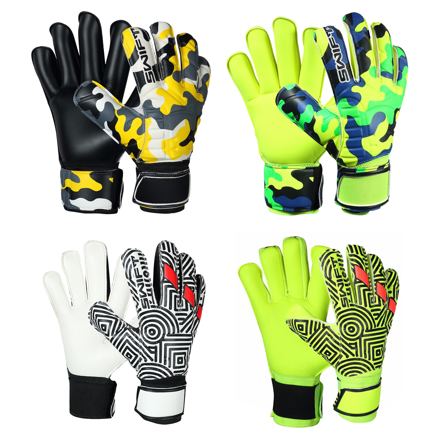 Football Goalkeeper Goalie Gloves Finger Saver Gloves Teen Youth Adult 4-10 Size