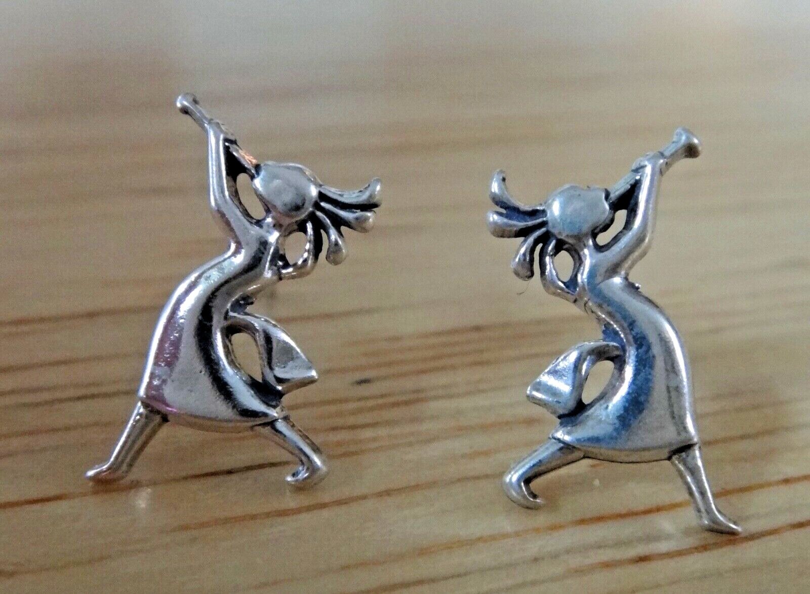 Sterling Silver 15x9mm Small Indian Kokopelli Stud Earrings