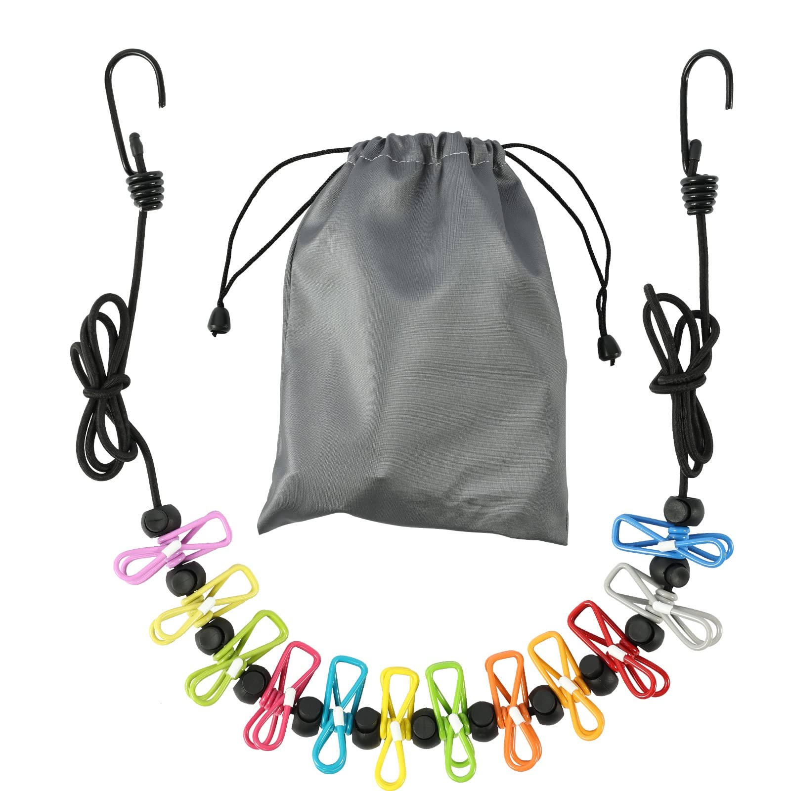 Retractable Portable Clothesline for Travel, Clothing line with 12 Colors