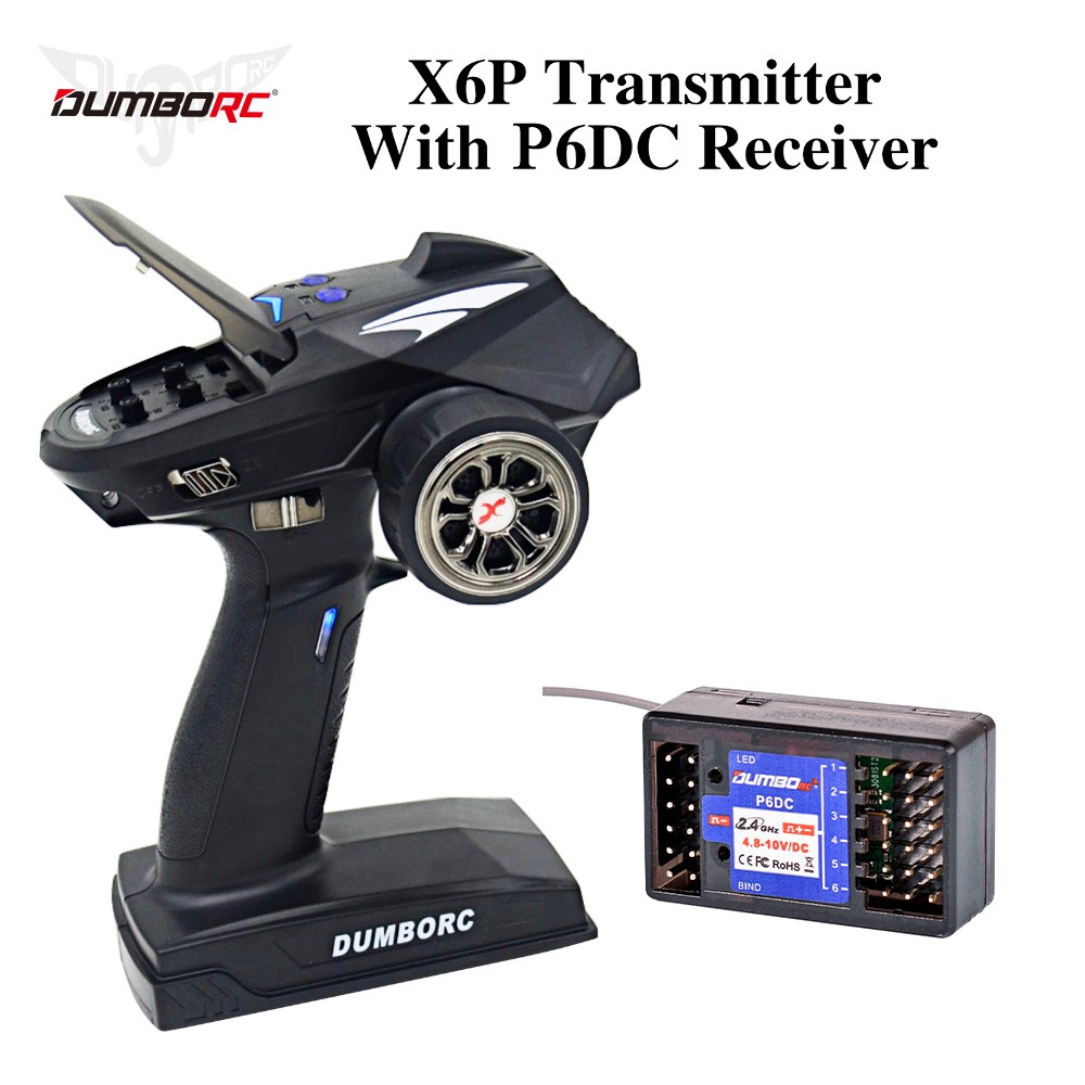 DUMBORC X6P 6CH 2.4G Radio Controller Transmitter P6DC Receiver for RC Car Boat