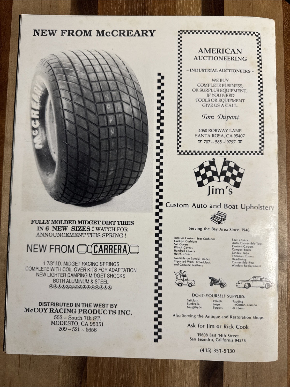 1987 BCRA Bay Cities Racing Association Awards Banquet Program