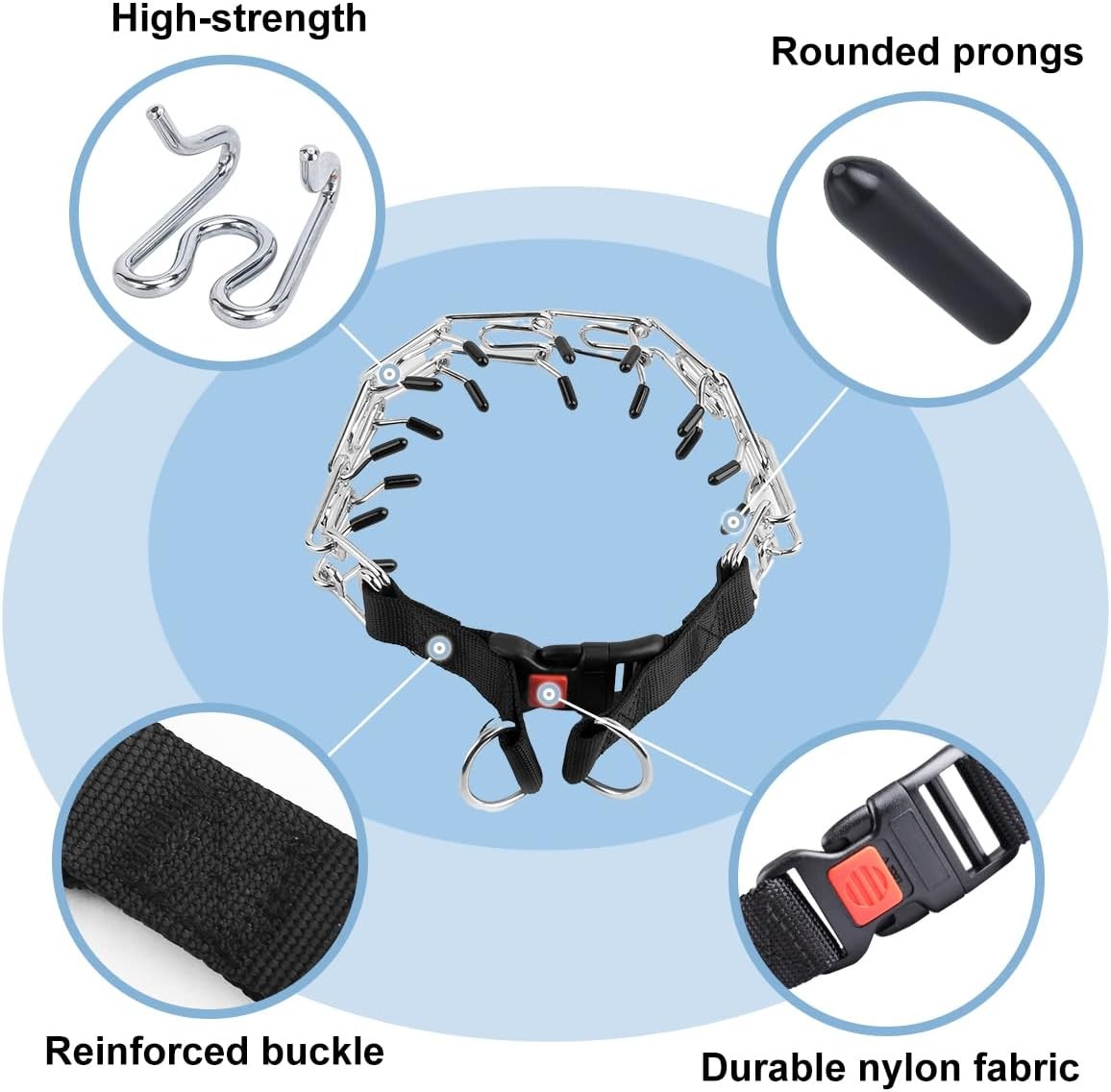 CBBPET Dog Prong Collar Adjustable Training Quick Release