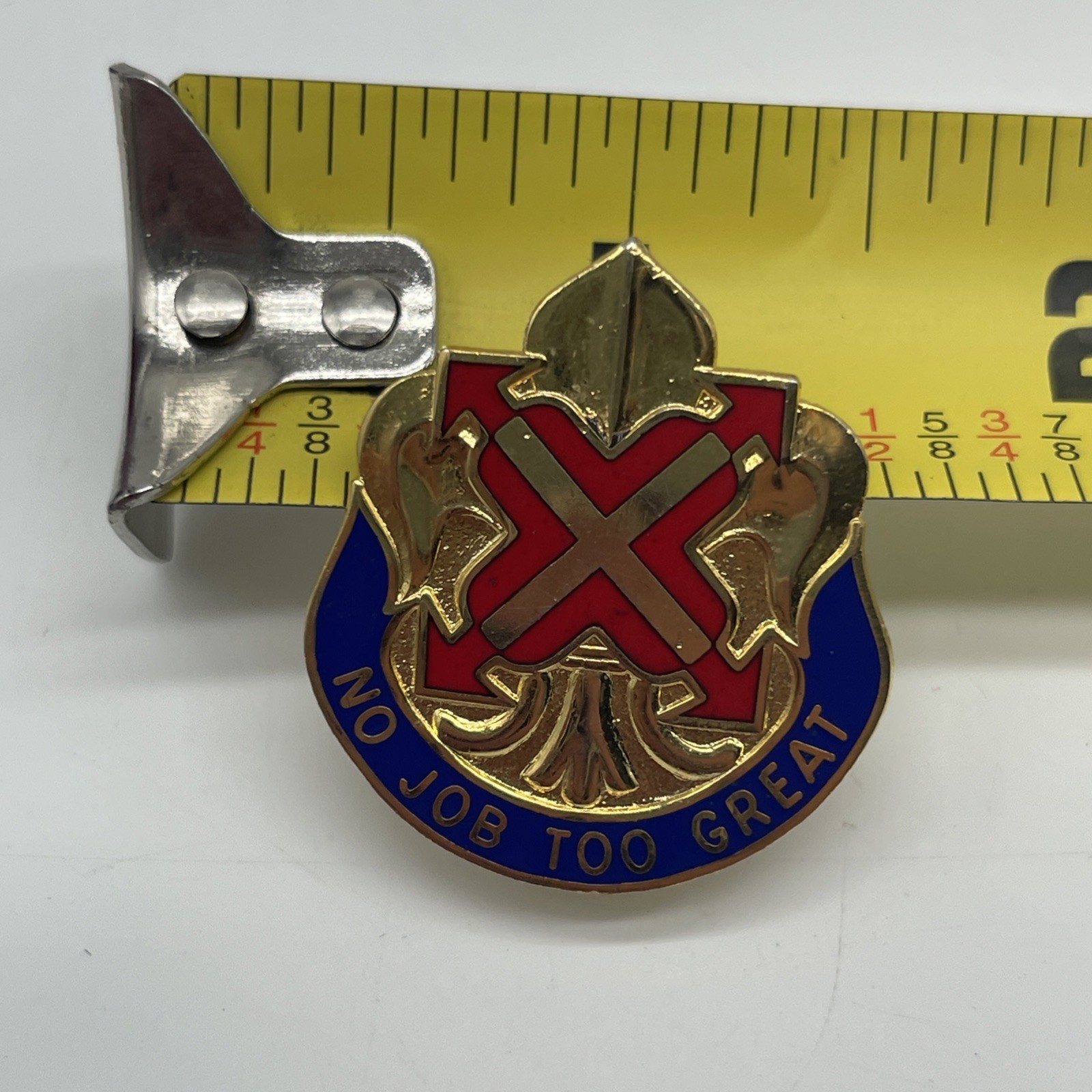 U.S. Military 265th Maintenance Battalion DI DUI Pin Clutch NO JOB TOO GREAT