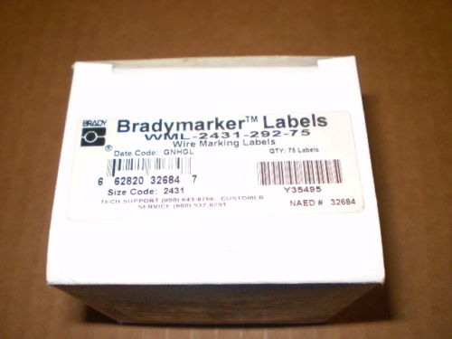 Brady WML-2431-292-75 wire cable label marker ID NEW