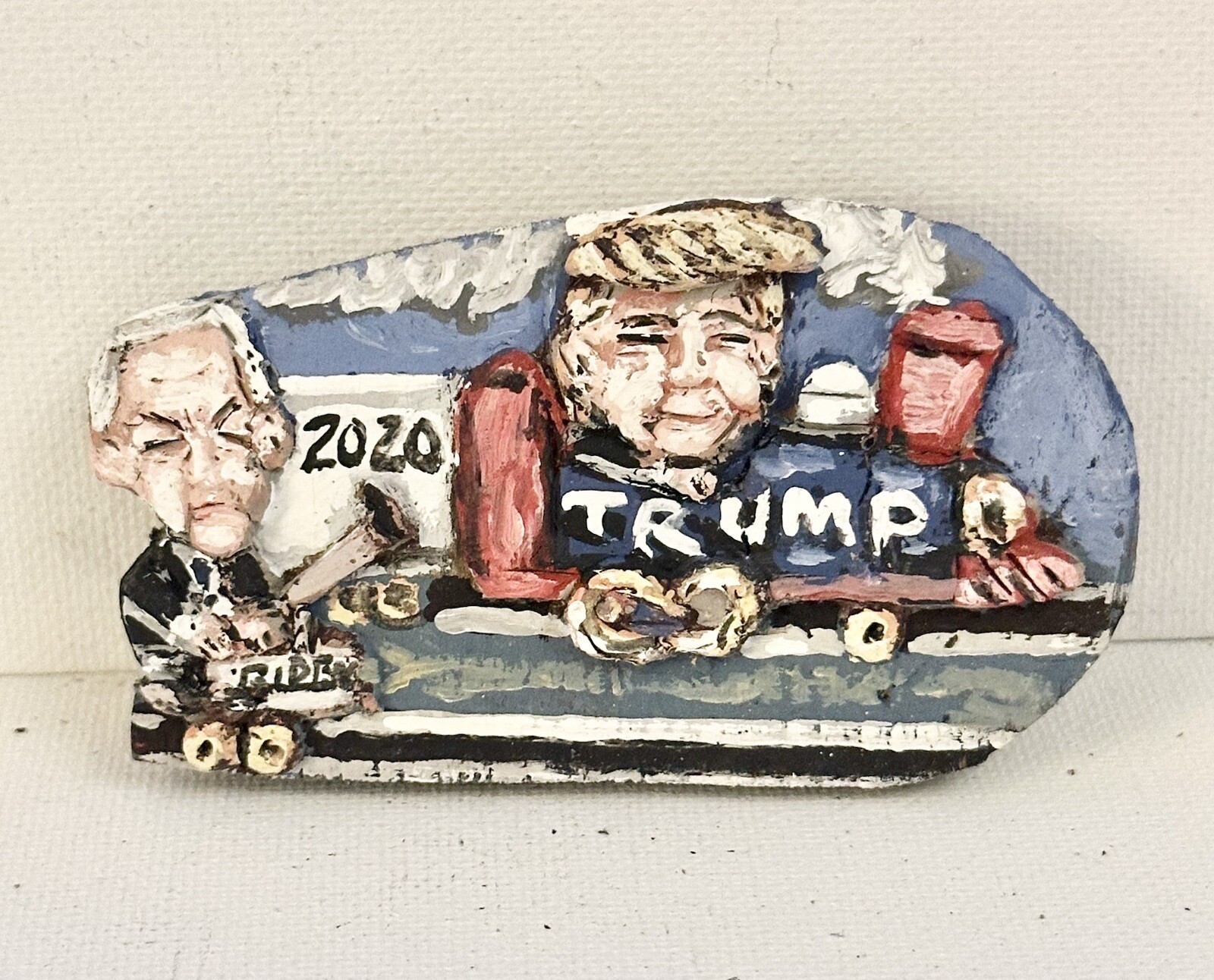 Trump 2020 Presidential Campaign Political Pinback Button by Artist Alan Ferster