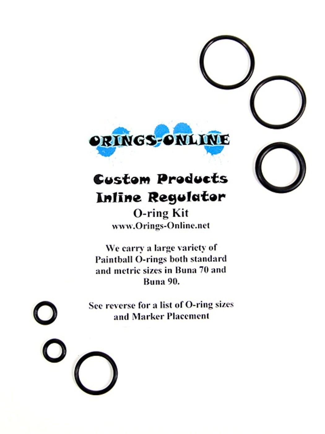 Custom Products Inline Paintball Regulator O-ring Oring Kit x 4 rebuilds / kits