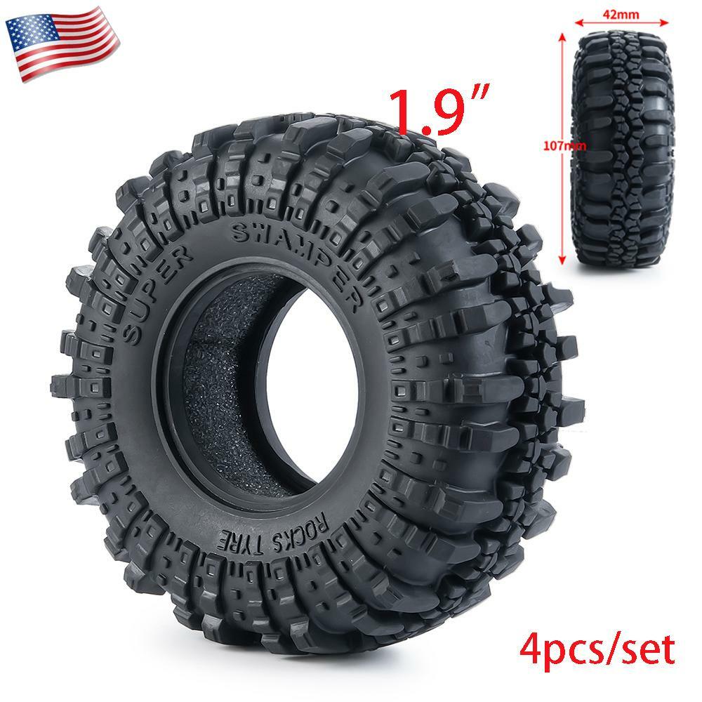 4Pcs For 1:10 RC Axial SCX10 D90 TRX4 ETC Crawler Car 110mm 1.9" Wheel Tyre Tire