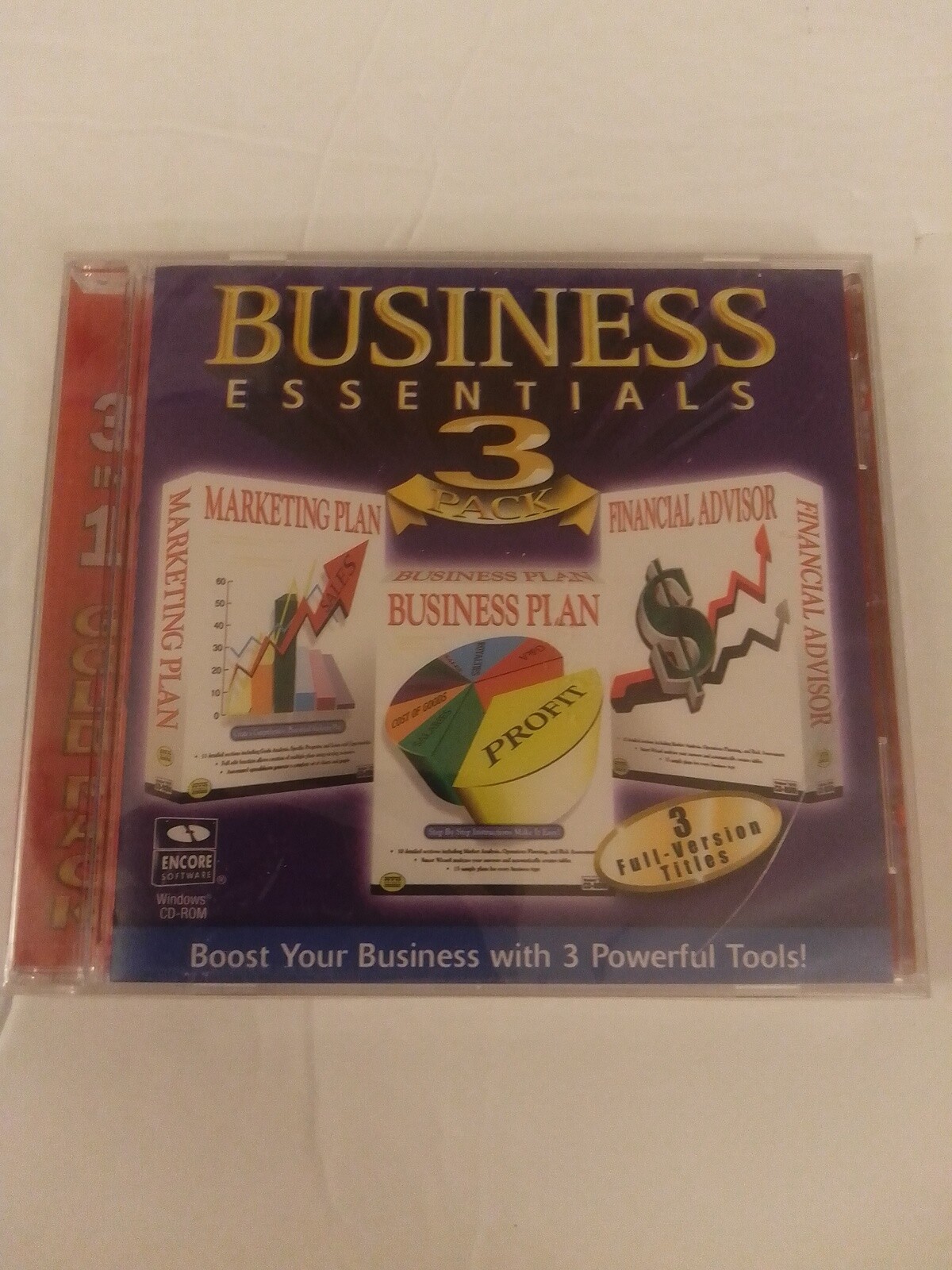 Business Essentials 3 Pack by Encore Software For Windows 95 To XP Brand New