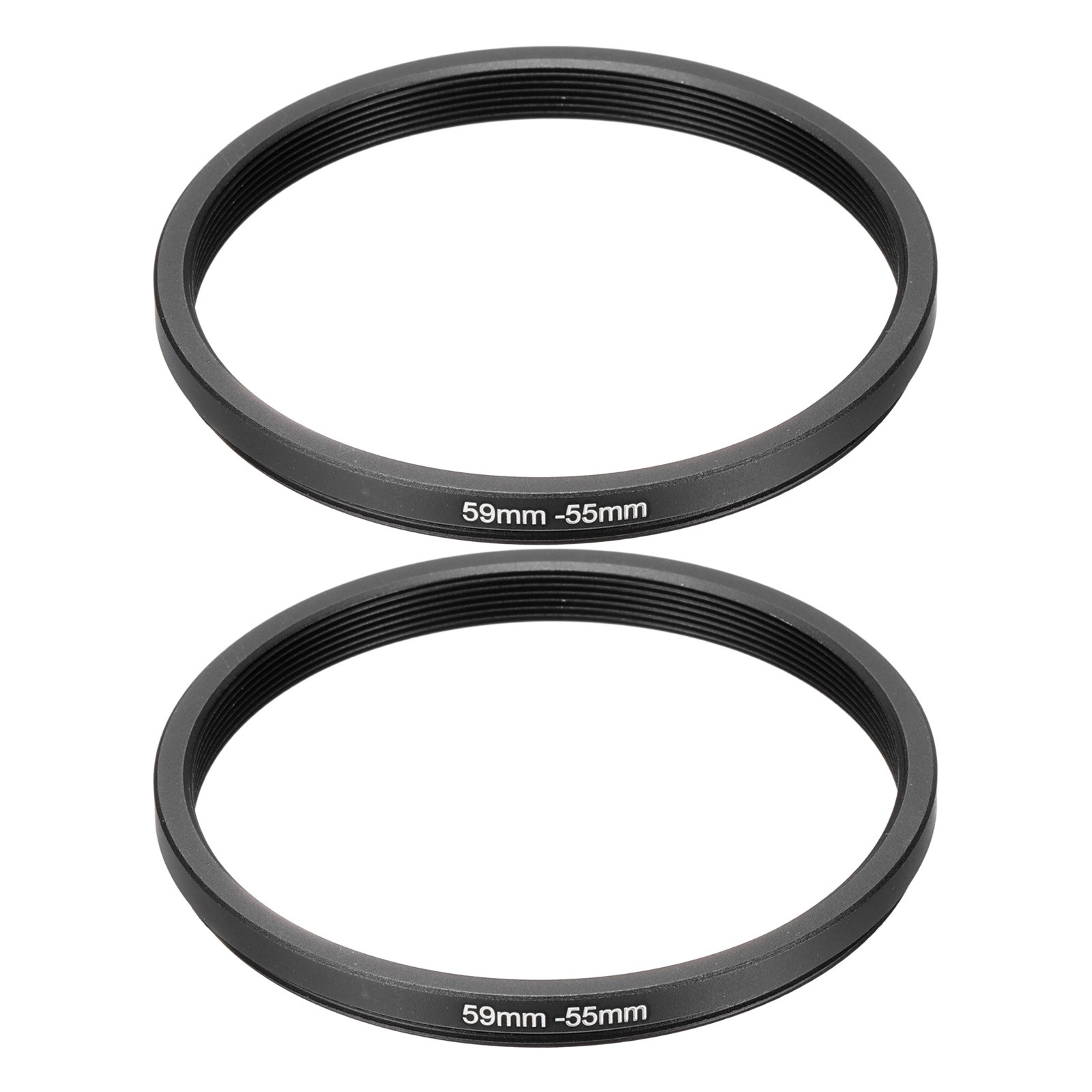 59mm Male 55mm Female Step Down Ring Adapter 2 Pcs for ND IR DSLR Lenses, Black