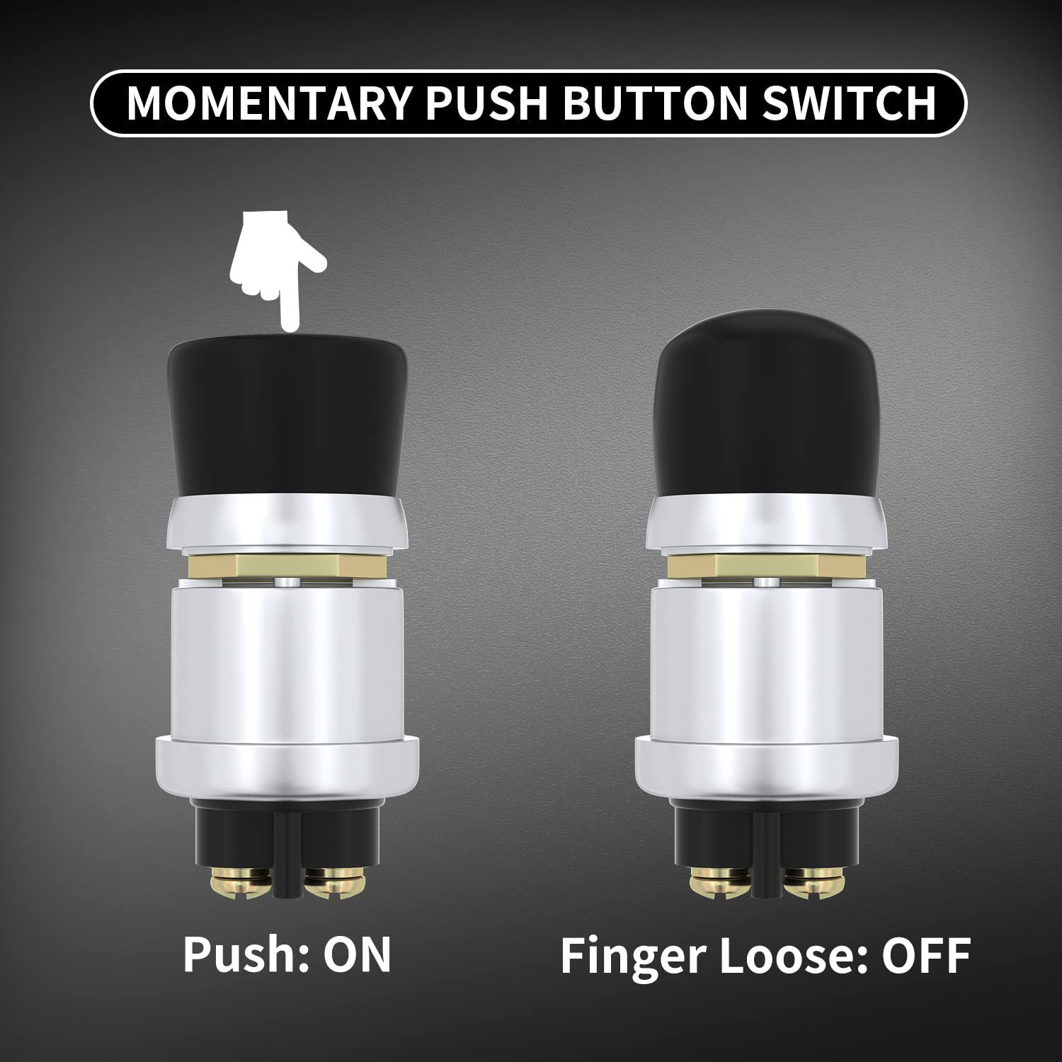 Push Button Starter Switch 12V / 24V Waterproof Push Start Button 50A Heavy D...