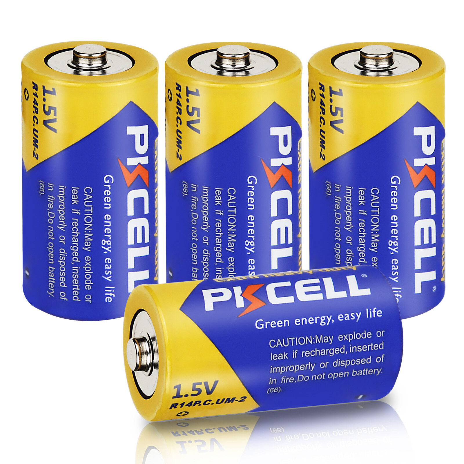 4pcs 1.5V Size C Batteries R14P E93 UM2 PC1400 Zinc-Carbon