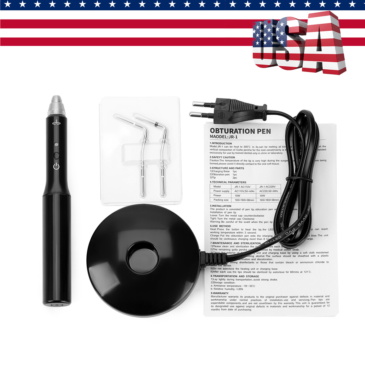 AZDENT Dental Cordless Wireless Gutta Percha Obturation System Endo/Needles Tips