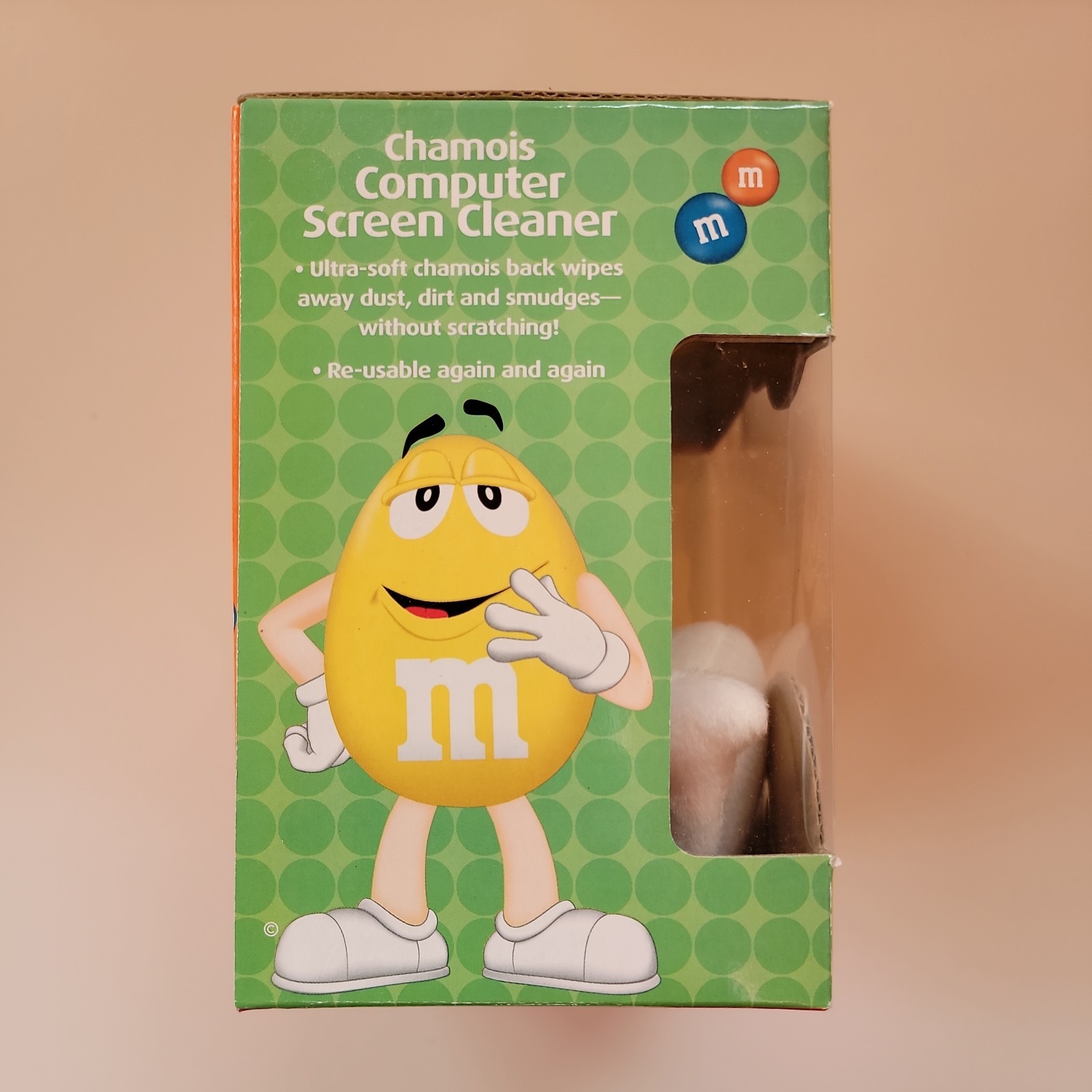Vintage M&Ms Chamois Computer Screen Cleaner Yellow 2007 NIB