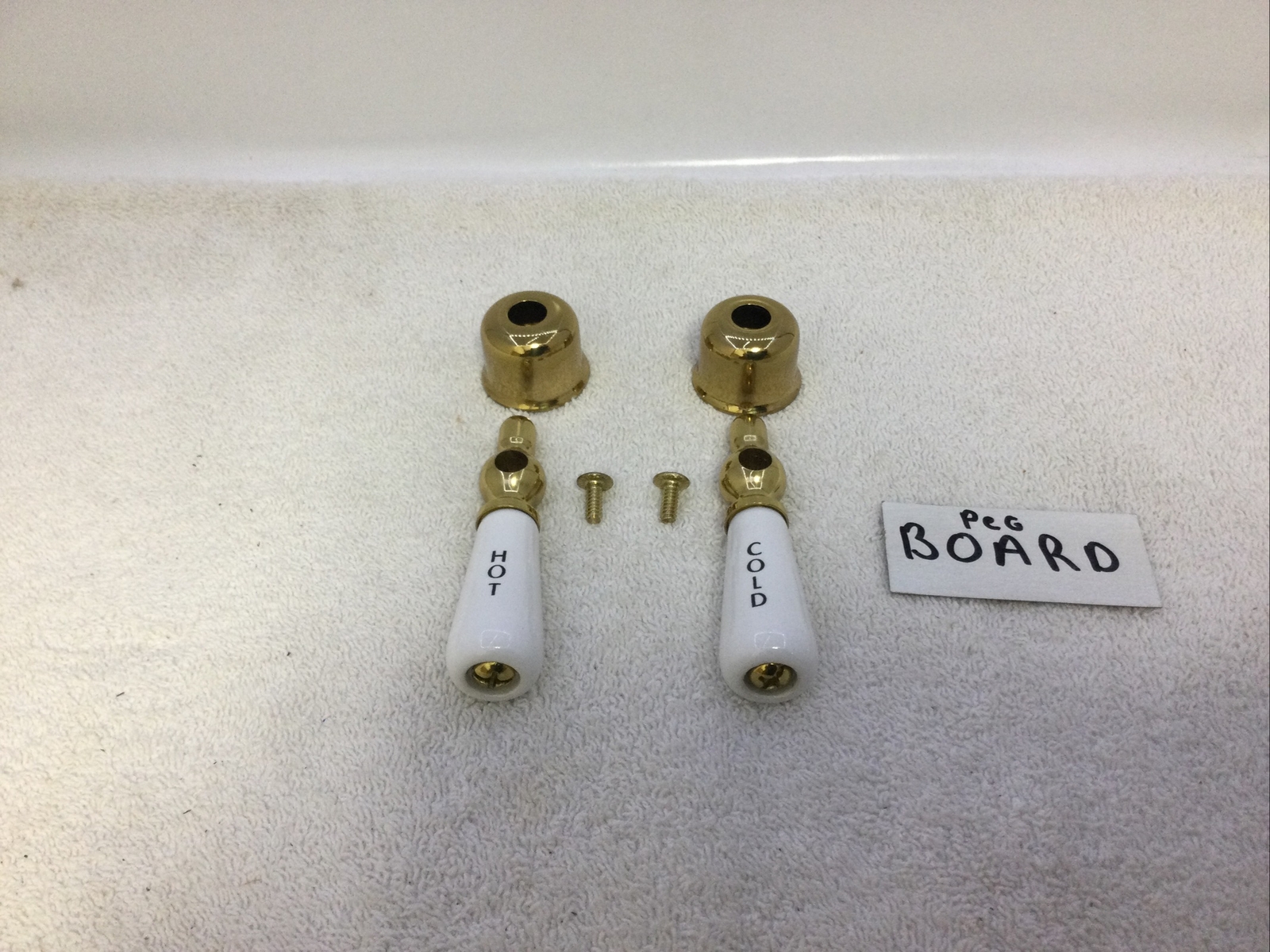 Barclay 4601-PL-PB Elephant Spout Porcelain Handles And Bonnets Polished Brass