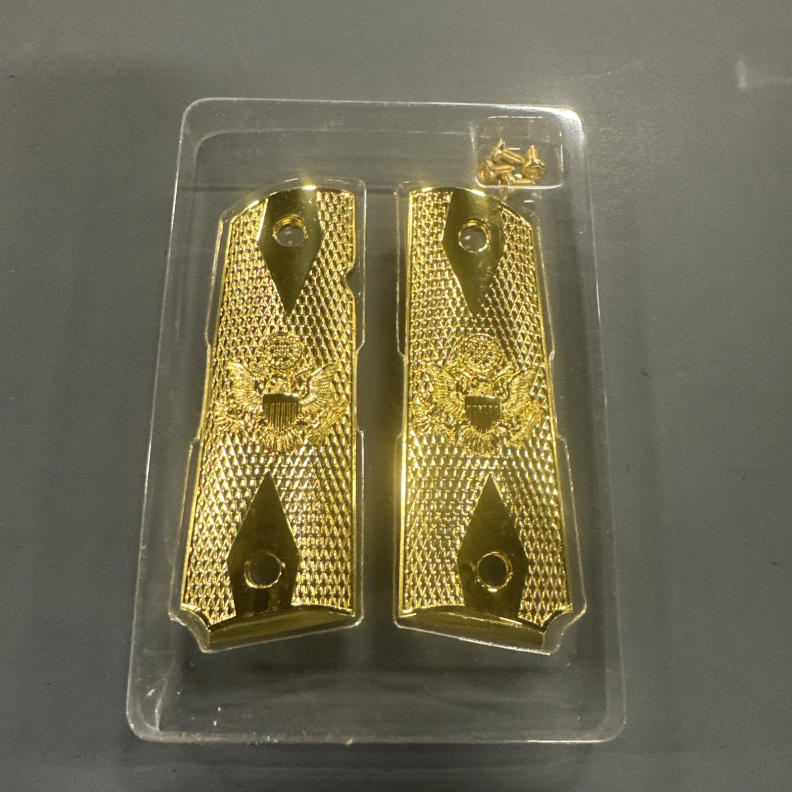 Colt 1911 45ACP Gold Plated Grips with American Eagle Crest for Colt