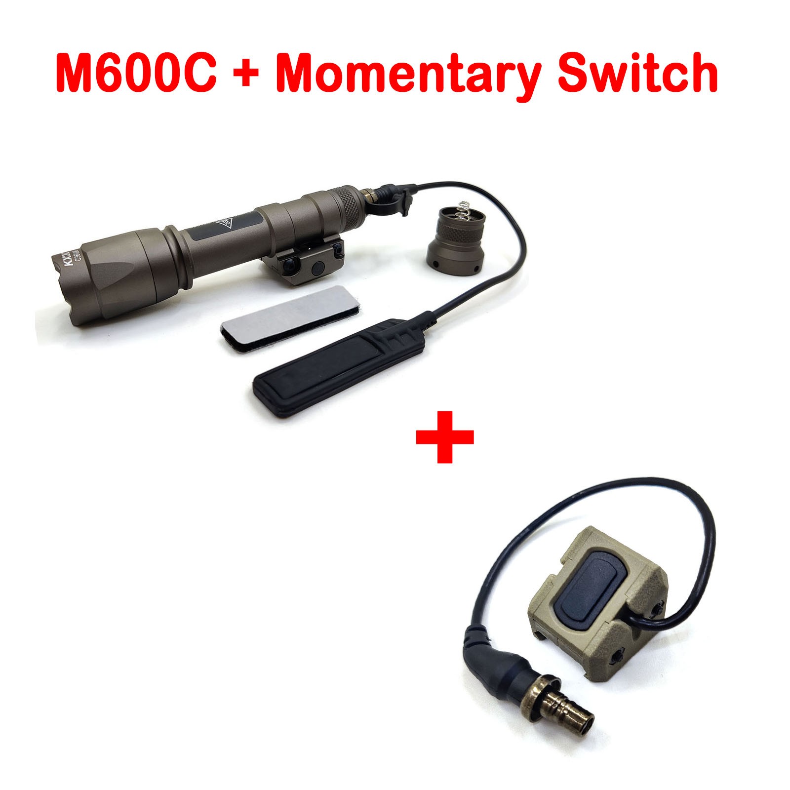 US Tactical M600C LED White Hunting Weapon Light Torch+ Hot Button Light Switch