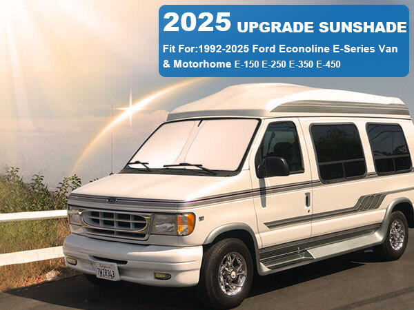 For Ford Econoline E Series 1992-2025 Car Windshield Sun Shade Sun Cover Visor