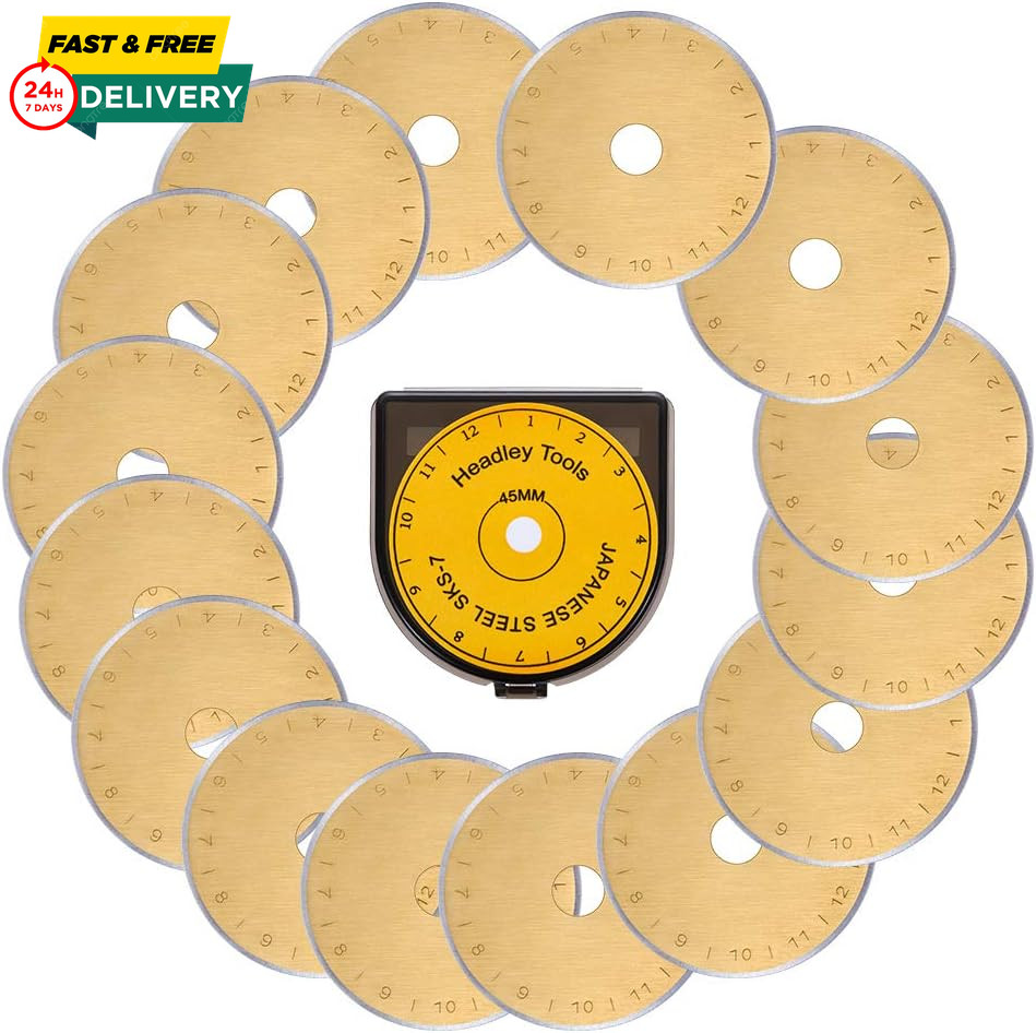 Titanium Coated 45Mm Rotary Cutter Blades 15 Pack Compatible with Olfa