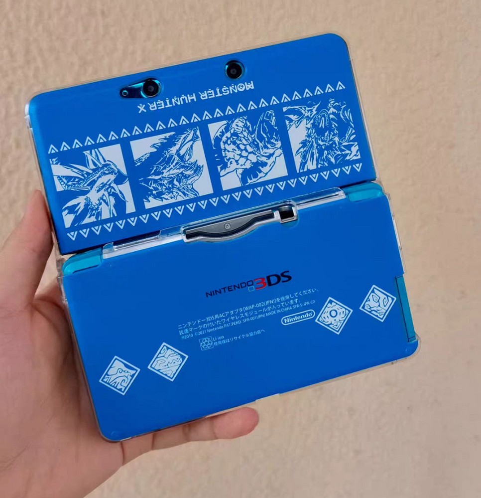 Monster Hunter X Blue Housing design case Shell Back Cover for Nintendo series