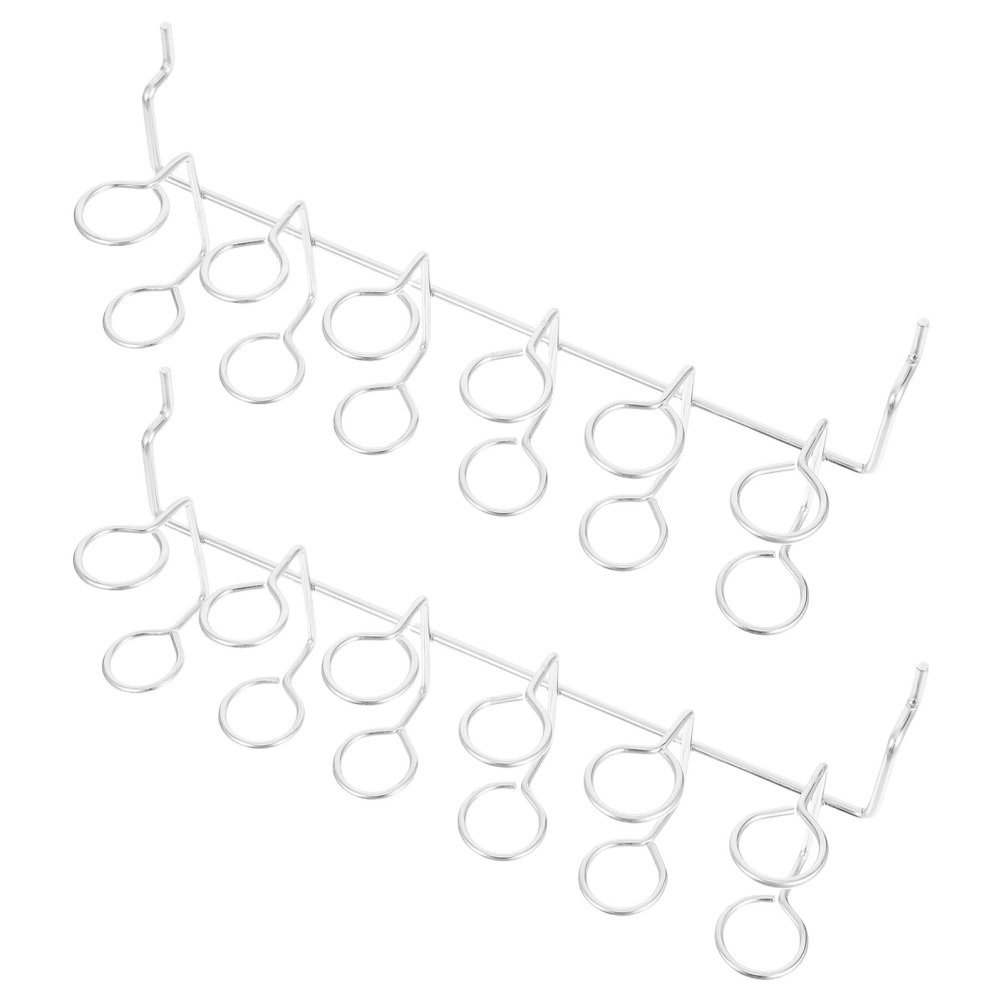 4Pcs Silver Metal Pegboard Tool Holders Multi-Ring Hooks for Garage Workshop Use