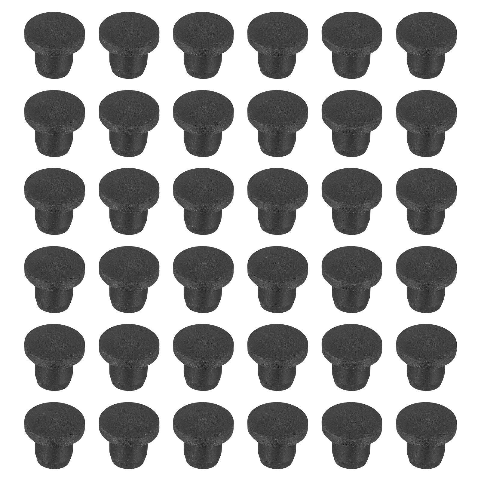36pcs T-Shaped Silicone Plugs 7.8mm 5/16" Dia for 7.5-7.8mm Holes, Black