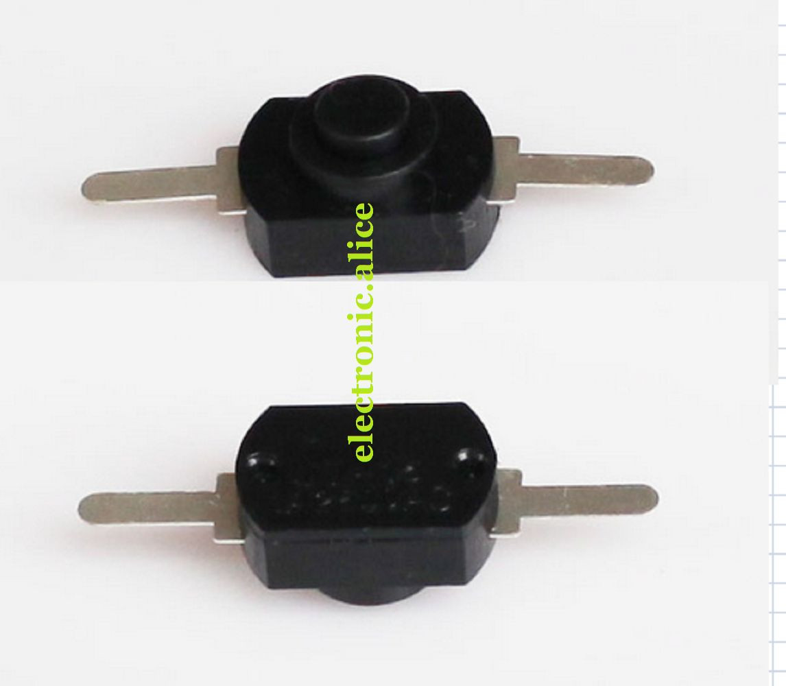 50pcs 1A 30V DC 250V black Latching on off mini torch push button switch
