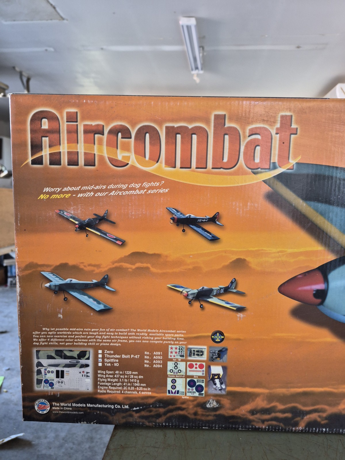 Vintage "The World Models " Spitfire R/C Nitro Plane