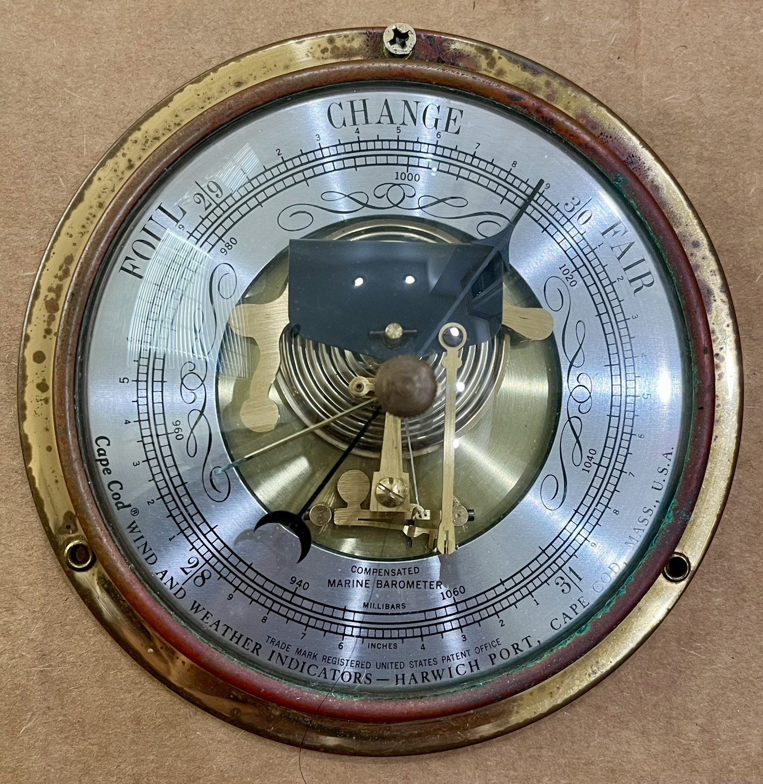Vintage Barometer CAPE COD Wind and Weather Indicators Set Weather Station NICE!
