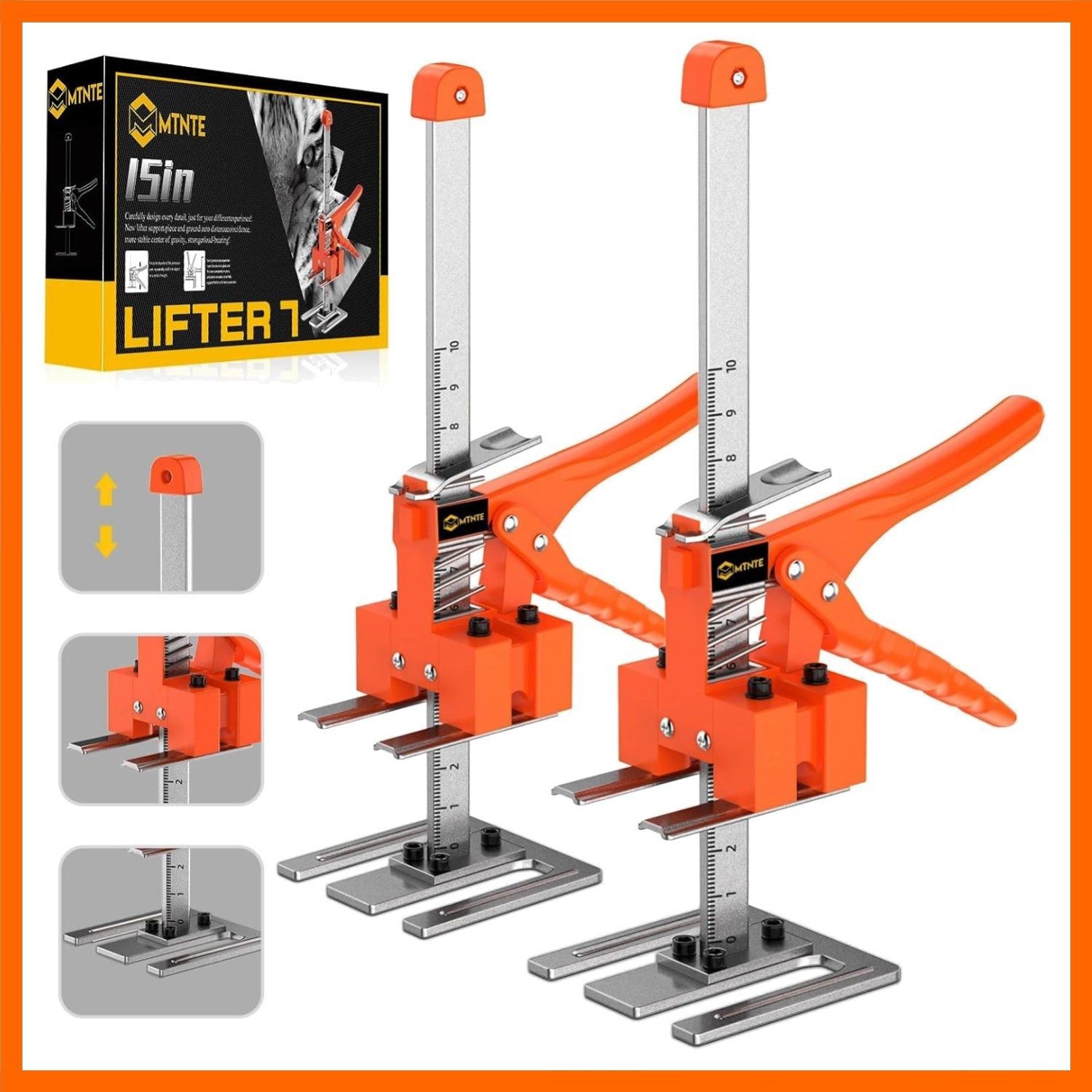 Labor Saving Arm, 2 Pack Furniture Jack & Bed Lifter Tool,Orange | Drywall Li...