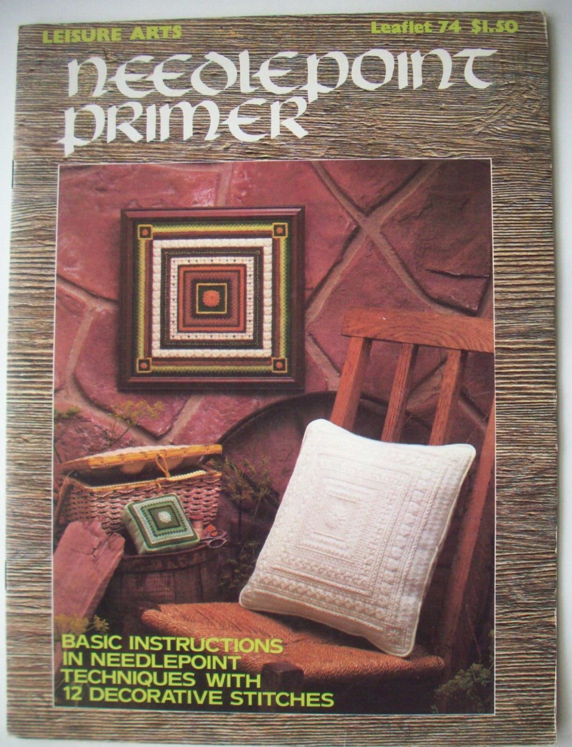 Primer Vintage 70's Needlepoint pattern 12 decorative stitches