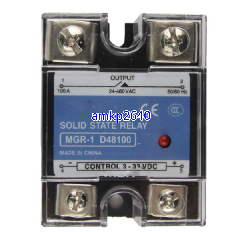 1X for DC-AC 24-480VAC 3-32VDC SSR 100A Phase Solid State Relay MGR-1 D48100