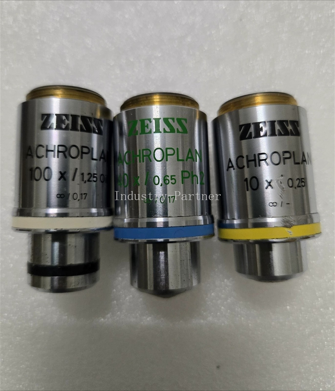 Zeiss Achroplan 100x/1.25 Oil, 40x/0.65 Ph2, 10x/0.25 Microscope Objective Lens