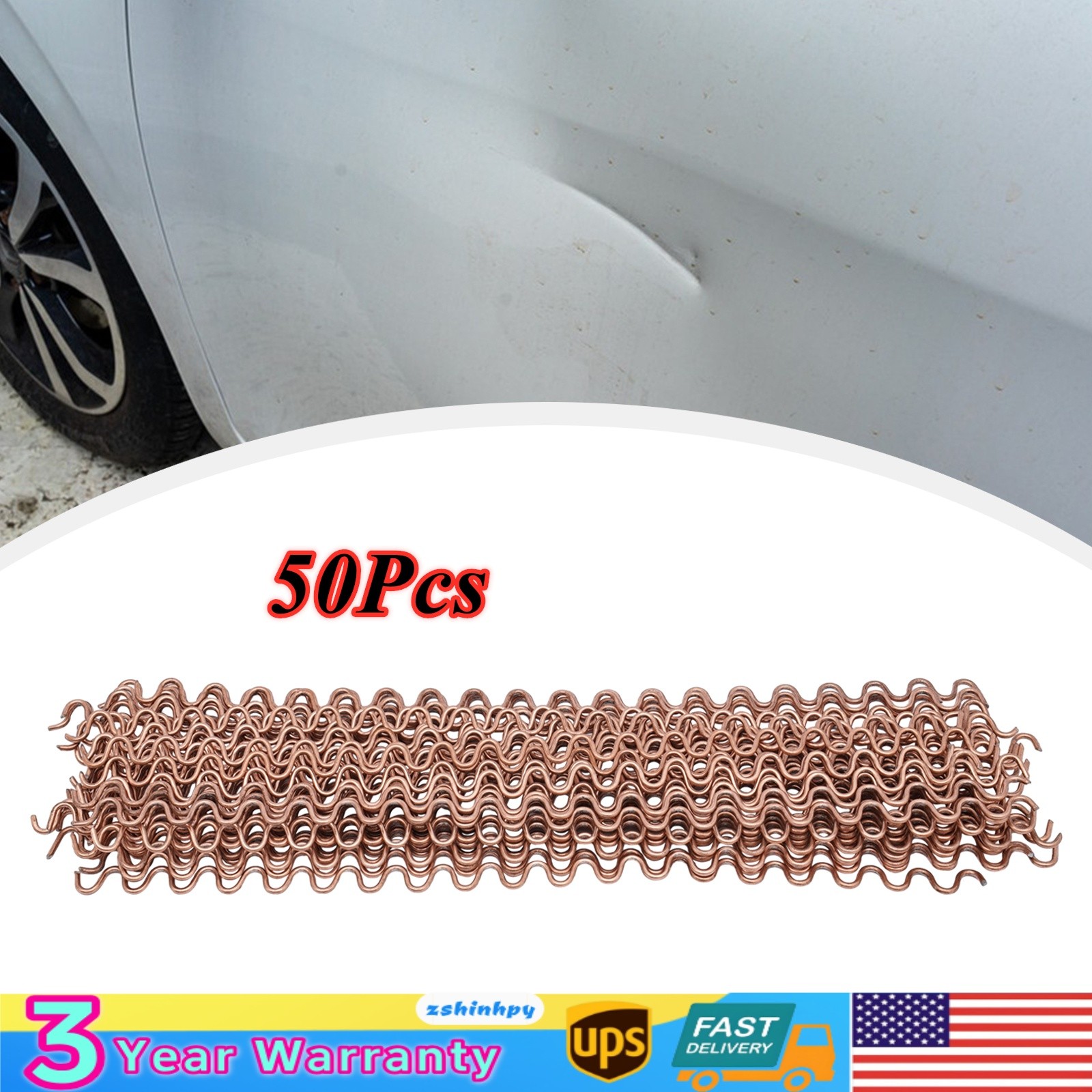 Wave Wiggle Wire Dent Puller Panel Beating Pulling Claw Panel Repair 50Pcs Kits