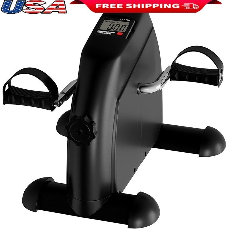 Under Desk Exercise Bike Mini Pedal Bike Adjustable Resistance LCD Screen New