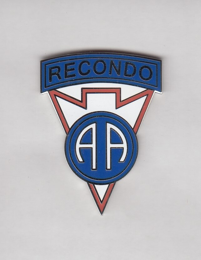 82nd Airborne Division RECONDO School Qualification 1.75" award badge c/b