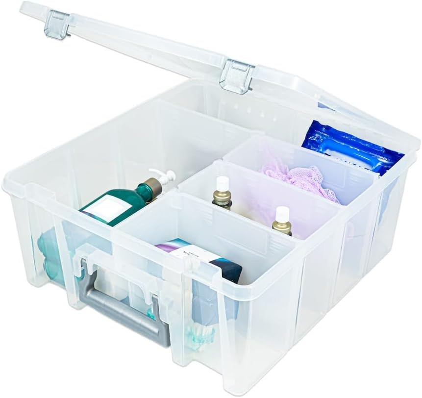 Super Satchel Double Deep Box - 8 Removable Compartments for Craft Storage