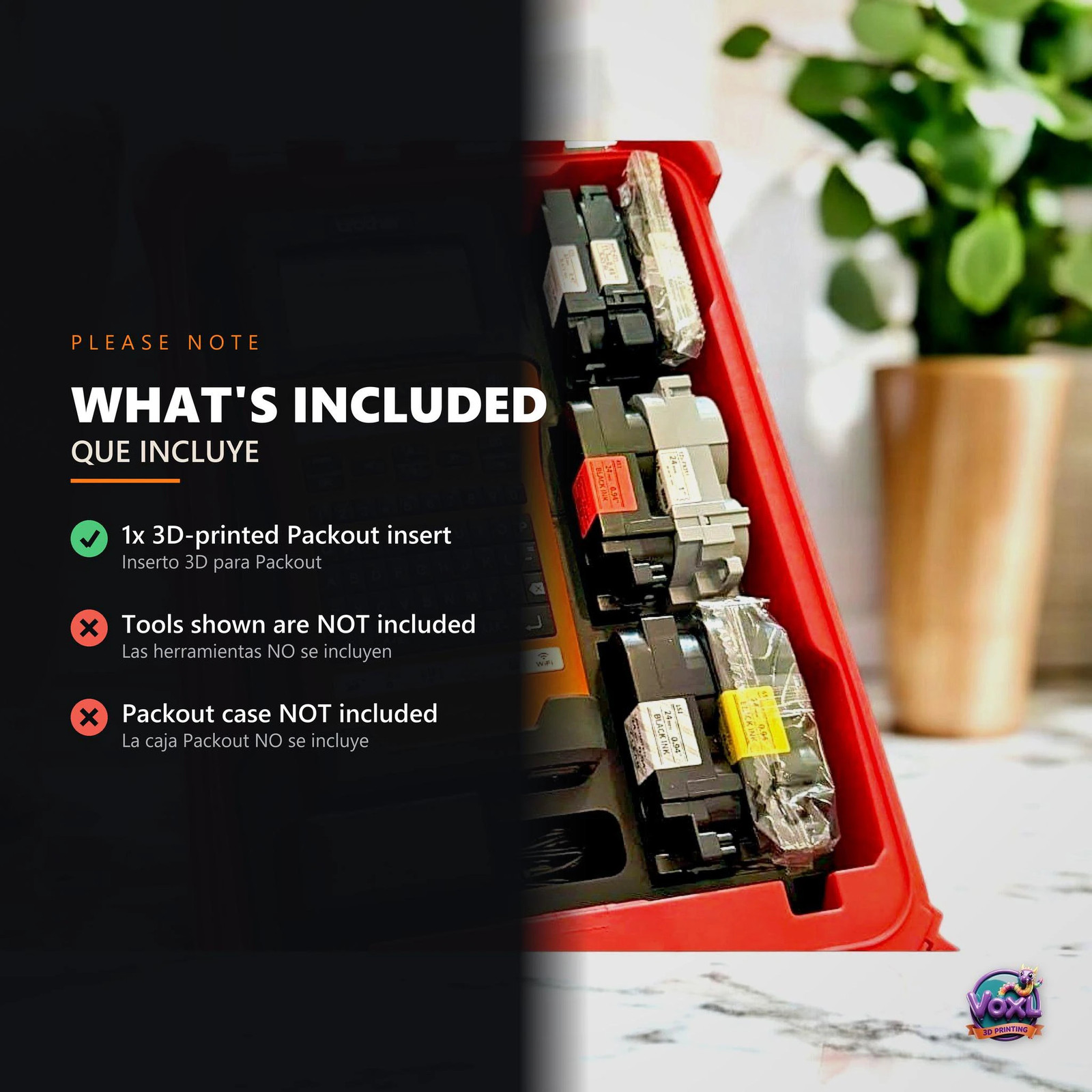 3D Printed Packout Insert For Brother E550W Label Maker – PETG Tool Organizer